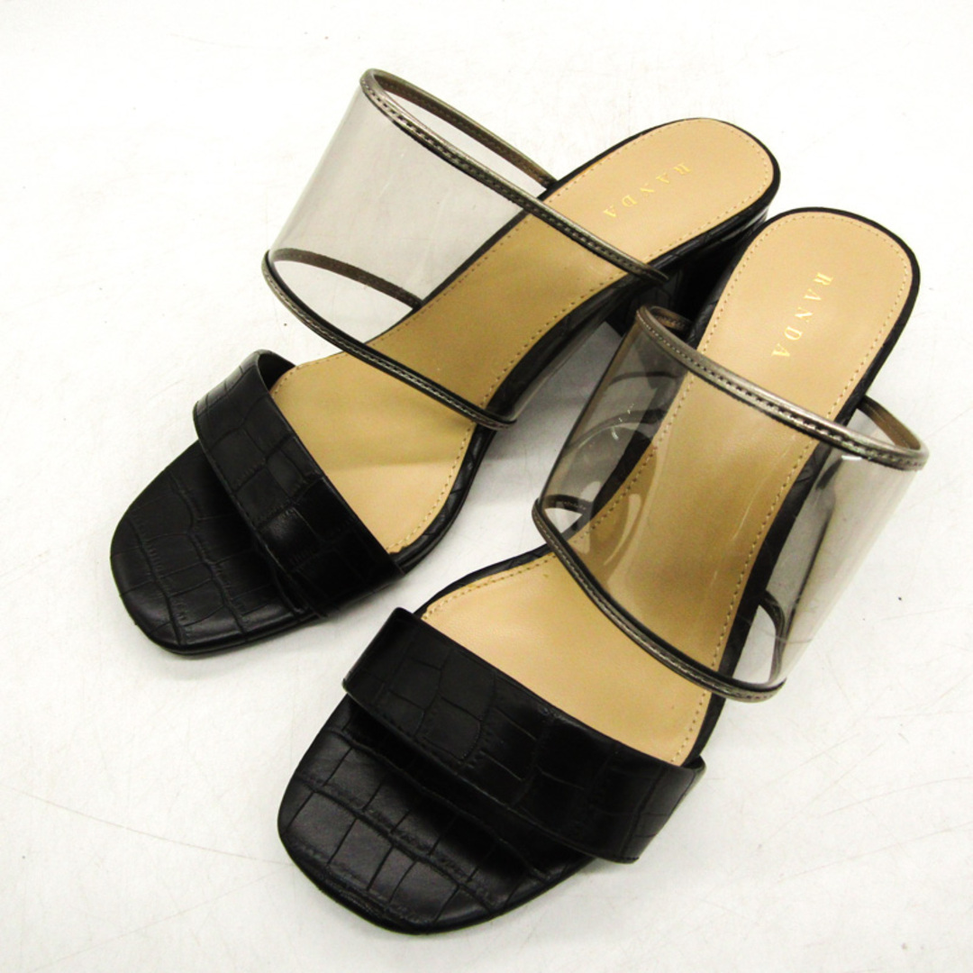 ランダ サンダル ミュール チャンキーヒール 靴 黒 レディース Mサイズ ブラック RANDA レディースの靴/シューズ(サンダル)の商品写真