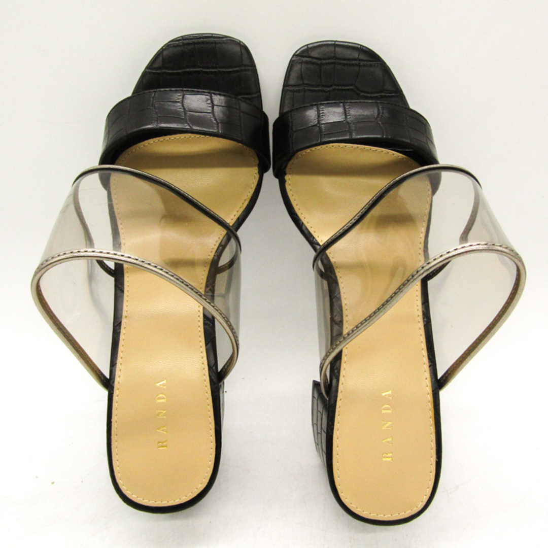 ランダ サンダル ミュール チャンキーヒール 靴 黒 レディース Mサイズ ブラック RANDA レディースの靴/シューズ(サンダル)の商品写真