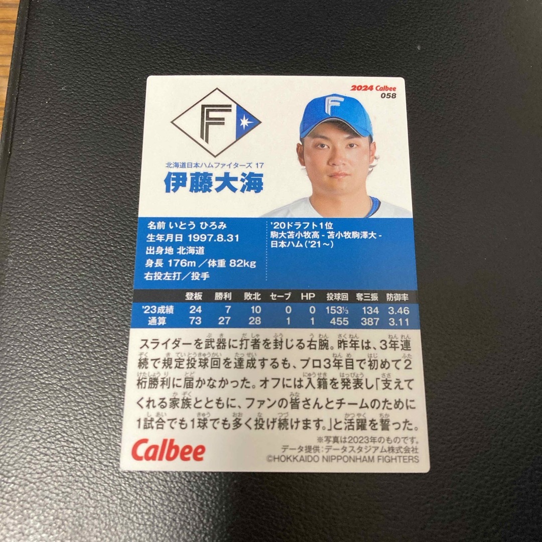 カルビー(カルビー)のプロ野球チップスカード2024 伊藤大海　エラーカード エンタメ/ホビーのトレーディングカード(シングルカード)の商品写真