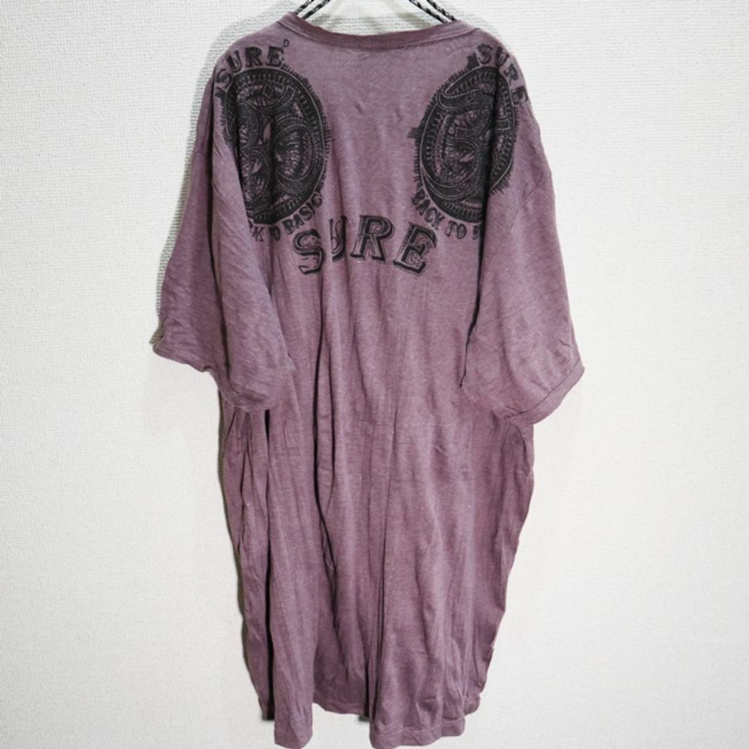 【新品】シワ加工エスニックTシャツ  スネーク・梵字　薄紫 メンズのトップス(Tシャツ/カットソー(半袖/袖なし))の商品写真