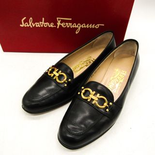 Salvatore Ferragamo - サルヴァトーレフェラガモ ローファー ブランド シューズ 靴 イタリア製 黒 レディース 6.5サイズ ブラック Salvatore Ferragamo