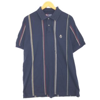 ラルフローレン(Ralph Lauren)の古着 90年代 ラルフローレン Ralph Lauren CHAPS チャップス 半袖 ストライプ ポロシャツ メンズL ヴィンテージ /eaa447749(ポロシャツ)