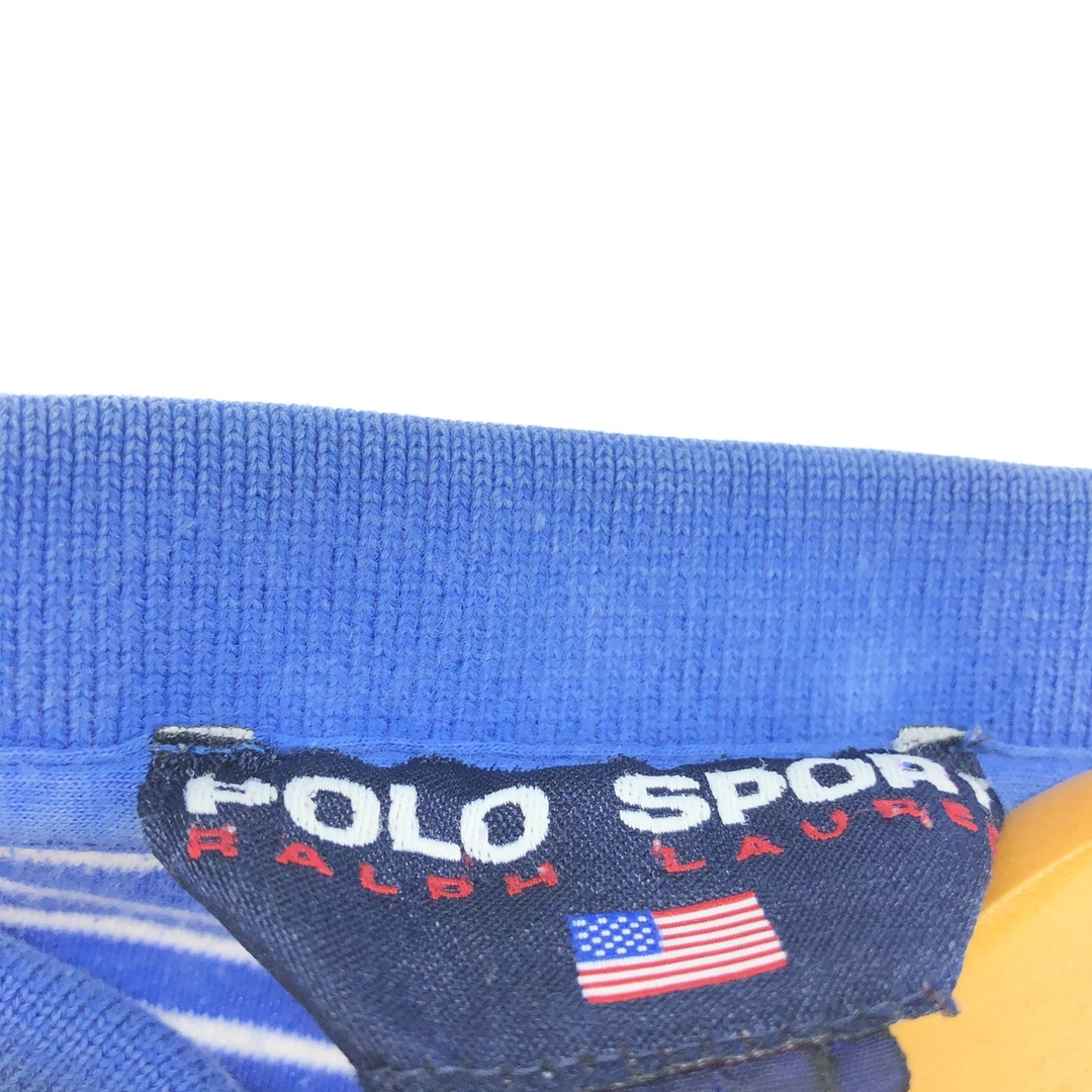 Ralph Lauren(ラルフローレン)の古着 ラルフローレン Ralph Lauren POLO SPORT ポロスポーツ 半袖 ボーダー ポロシャツ メンズL /eaa447750 メンズのトップス(ポロシャツ)の商品写真