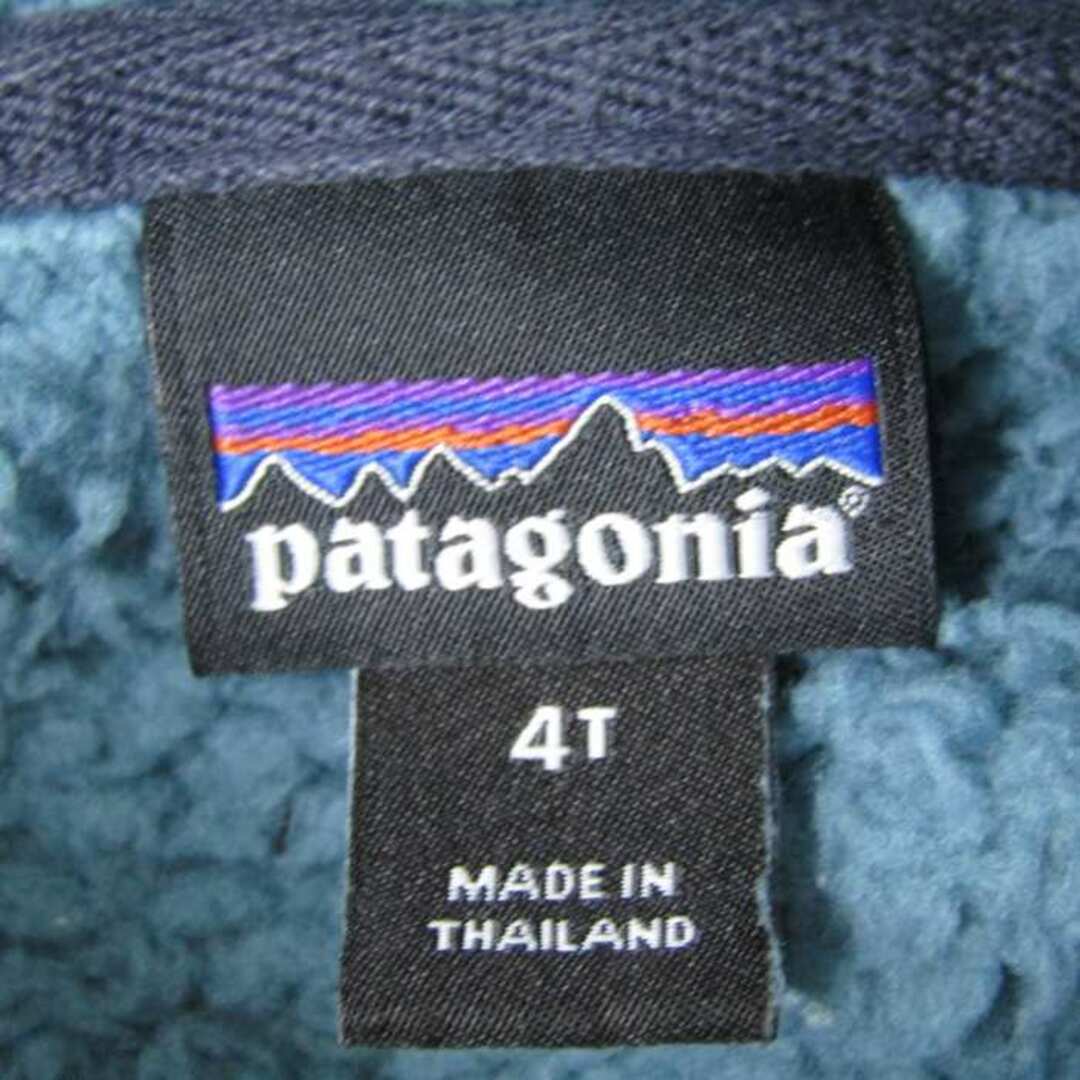 patagonia(パタゴニア)のパタゴニア ブルゾン ジャケット アウター パーカー ボアフリース キッズ 男の子用 4Tサイズ ブルー patagonia キッズ/ベビー/マタニティのキッズ服女の子用(90cm~)(ジャケット/上着)の商品写真