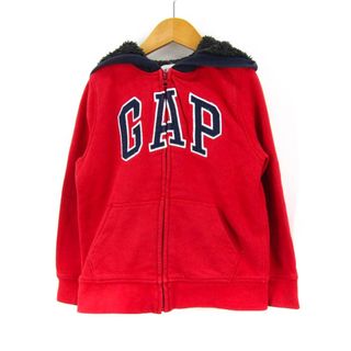 GAP - ギャップ パーカー トップス スウェット 裏ボア フロントロゴ キッズ 男の子用 120サイズ 赤×紺 GAP