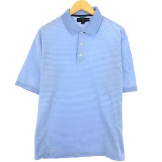 トミーヒルフィガー(TOMMY HILFIGER)の古着 トミーヒルフィガー TOMMY HILFIGER GOLF 半袖 ボーダー ポロシャツ メンズL /eaa447761(ポロシャツ)