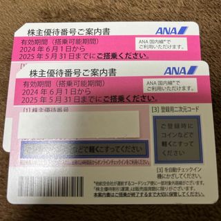 エーエヌエー(ゼンニッポンクウユ)(ANA(全日本空輸))の全日空　ANA 株主優待券　2枚(航空券)