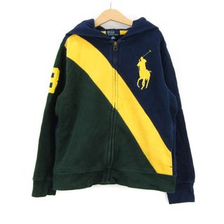 ポロバイラルフローレン パーカー スウェット ビッグポニー キッズ 男の子用 151 15/16サイズ 紺×緑 Polo by Ralph Lauren(Tシャツ/カットソー)