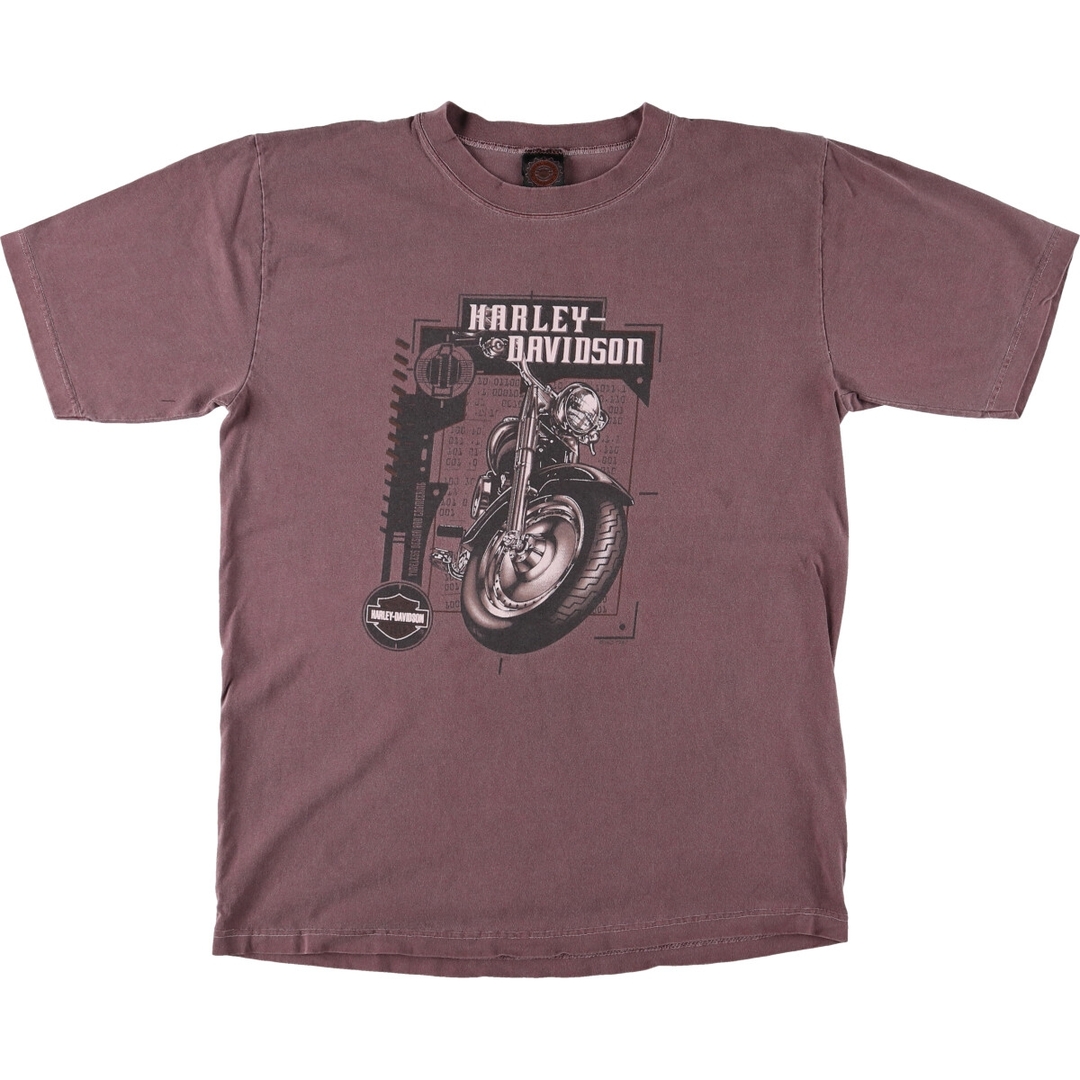 Harley Davidson(ハーレーダビッドソン)の古着 90年代 ハーレーダビッドソン Harley-Davidson 後染め モーターサイクル バイクTシャツ USA製 メンズL ヴィンテージ /eaa448992 メンズのトップス(Tシャツ/カットソー(半袖/袖なし))の商品写真
