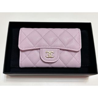 CHANEL シャネル　ミニ財布　カードケース　マトラッセ　ココマーク　パープル