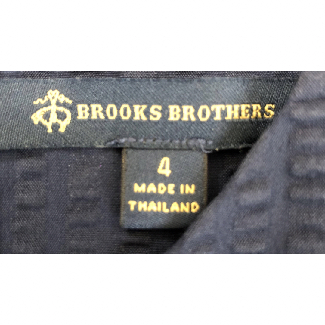 Brooks Brothers(ブルックスブラザース)のブルックスブラザーズ/極美品/シアサッカー/ウエストリボン/半袖ワンピース レディースのワンピース(ひざ丈ワンピース)の商品写真