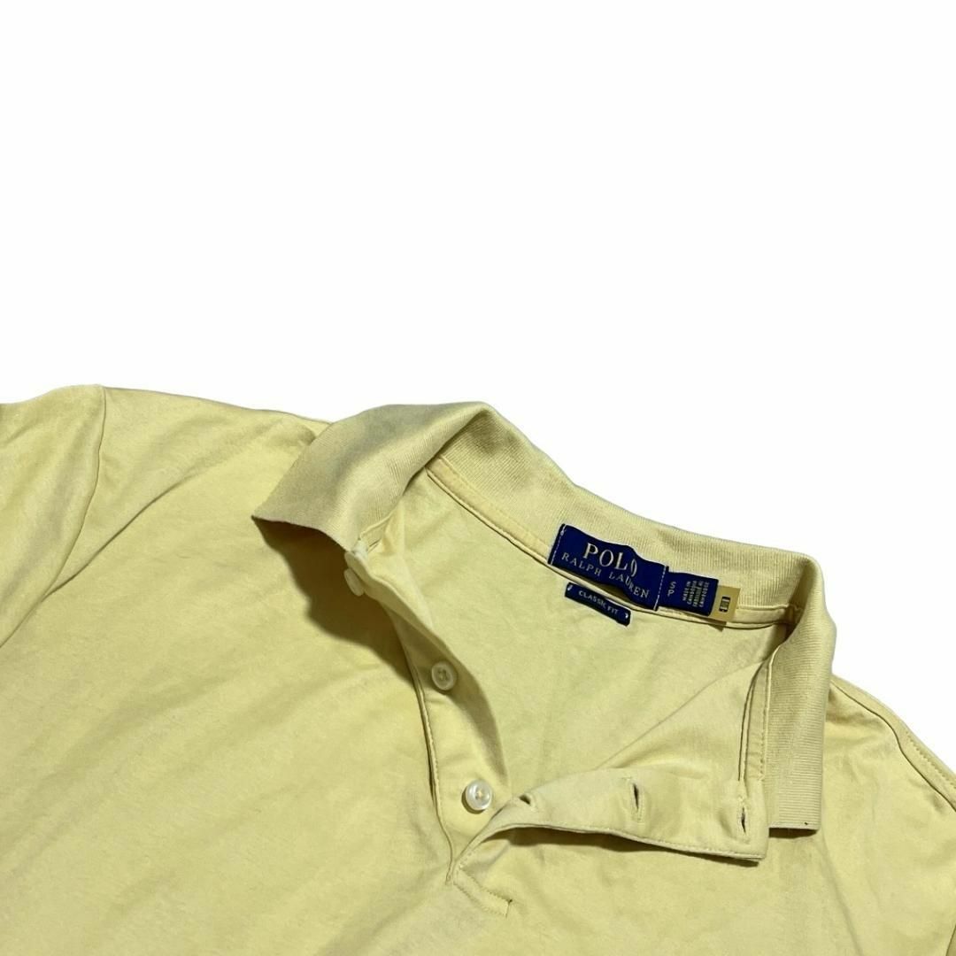 POLO RALPH LAUREN(ポロラルフローレン)のポロラルフローレン 半袖ポロシャツ 無地 イエロー ポニー刺繍 夏物古着bh6 メンズのトップス(ポロシャツ)の商品写真