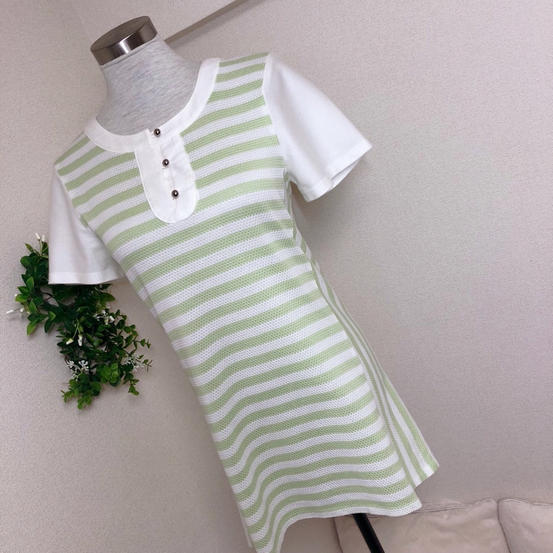 Courreges(クレージュ)のクレージュCourregesのボーダー春夏チュニック40 レディースのトップス(チュニック)の商品写真