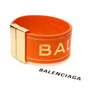 バレンシアガ(Balenciaga)のバレンシアガ ブレスレット バングル アクセサリー バックル レザー オレンジ(ブレスレット/バングル)