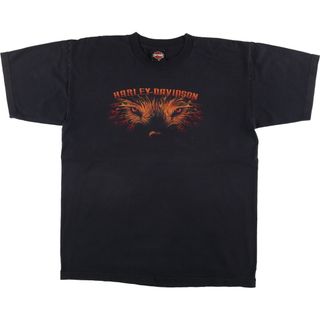 ハーレーダビッドソン(Harley Davidson)の古着 00年代 ハーレーダビッドソン Harley-Davidson モーターサイクル バイクTシャツ メンズXL /eaa448621(Tシャツ/カットソー(半袖/袖なし))