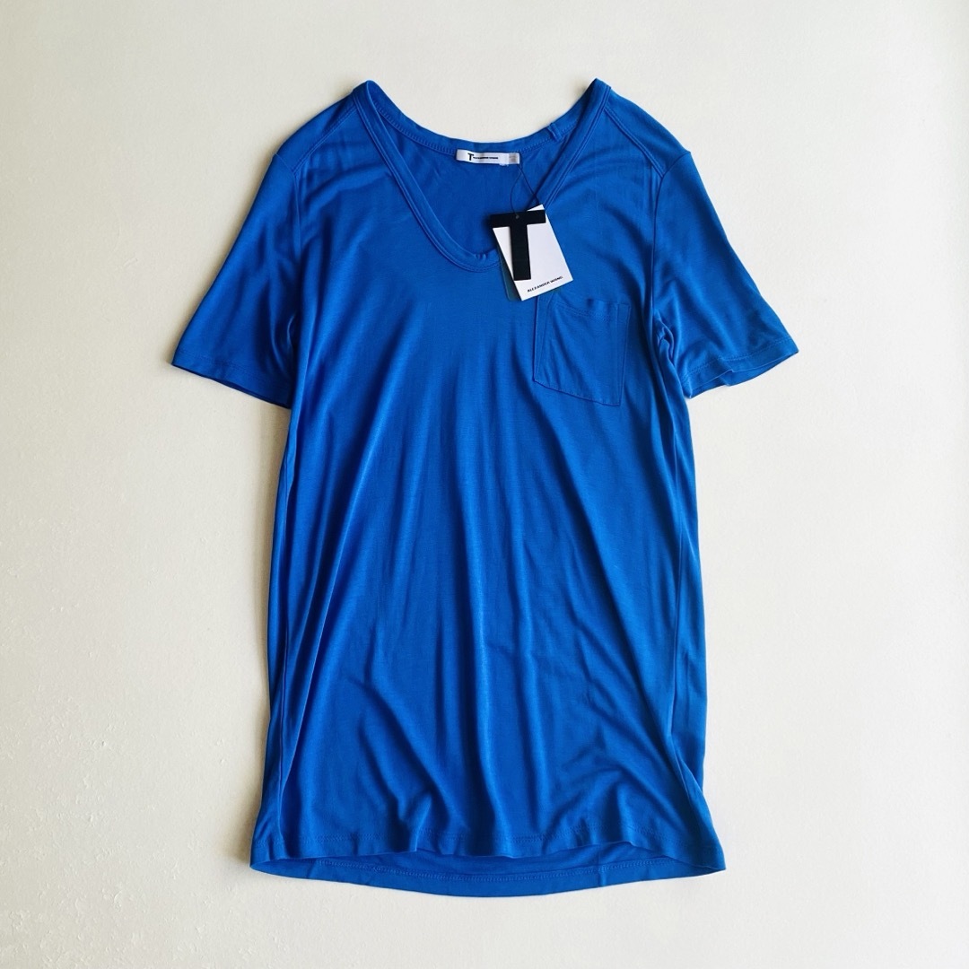 T by Alexander Wang(ティーバイアレキサンダーワン)の新品 T by ALEXANDER WANG ポケット付きTEE ブルー レディースのトップス(Tシャツ(半袖/袖なし))の商品写真