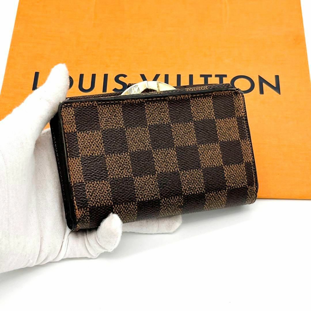 LOUIS VUITTON(ルイヴィトン)のルイヴィトン がま口 二つ折り財布 ポルトフォイユヴィエノワ ダミエ レディースのファッション小物(財布)の商品写真