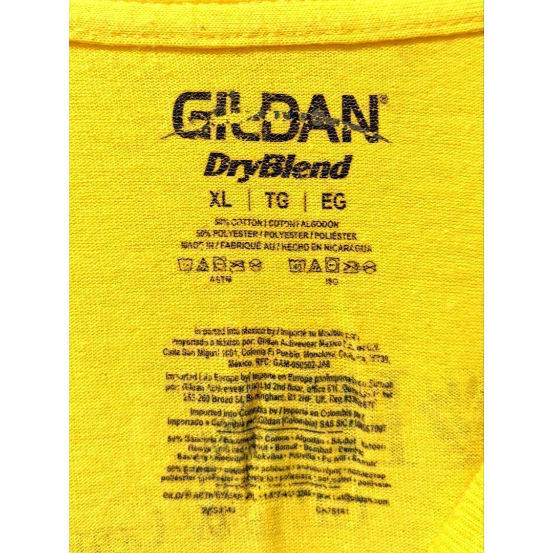 ギルダン ピッツバーグペンギンズ HBKロゴ Tシャツ イエロー黄色XL古着 メンズのトップス(Tシャツ/カットソー(半袖/袖なし))の商品写真
