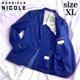 MONSIEUR NICOLE - ムッシュニコル テーラードジャケット   ストレッチ ネイビー L