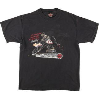 ハーレーダビッドソン(Harley Davidson)の古着 00年代 ハーレーダビッドソン Harley-Davidson モーターサイクル バイクTシャツ USA製 メンズL /eaa448622(Tシャツ/カットソー(半袖/袖なし))