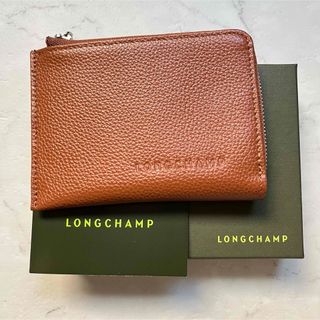 LONGCHAMP - ロンシャン フローネ カードケース コインケース キャラメル ブラウン