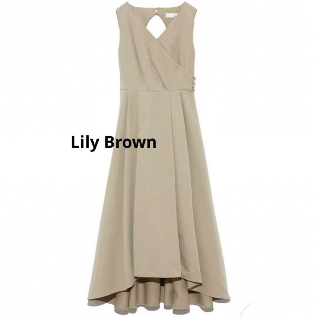 Lily Brown(リリーブラウン)のLILY BROWN リリーブラウン バックレースアップワンピース ベージュ レディースのワンピース(ロングワンピース/マキシワンピース)の商品写真