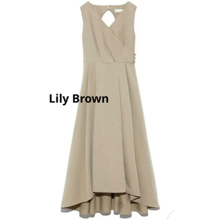 リリーブラウン(Lily Brown)のLILY BROWN リリーブラウン バックレースアップワンピース ベージュ(ロングワンピース/マキシワンピース)
