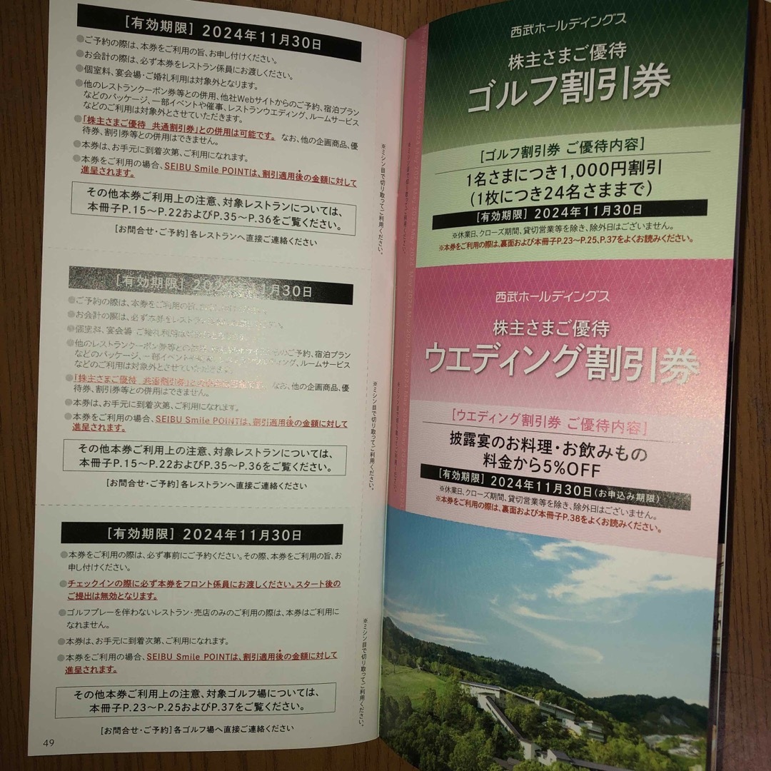 JR(ジェイアール)の西武ホールディング株主優待乗車切符　割引冊子　西武園遊園地　プリンスホテル チケットの乗車券/交通券(鉄道乗車券)の商品写真