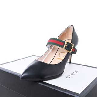 グッチ(Gucci)のGUCCI ウェブライン  レザー パンプス(ハイヒール/パンプス)