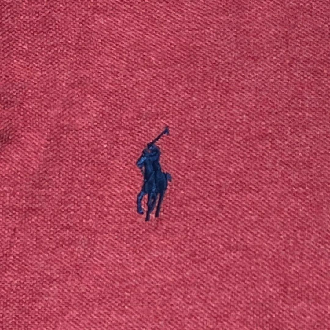 POLO RALPH LAUREN(ポロラルフローレン)のポロラルフローレン 半袖ポロシャツ 無地レッド ポニー刺繍 夏物古着 bh8 メンズのトップス(ポロシャツ)の商品写真