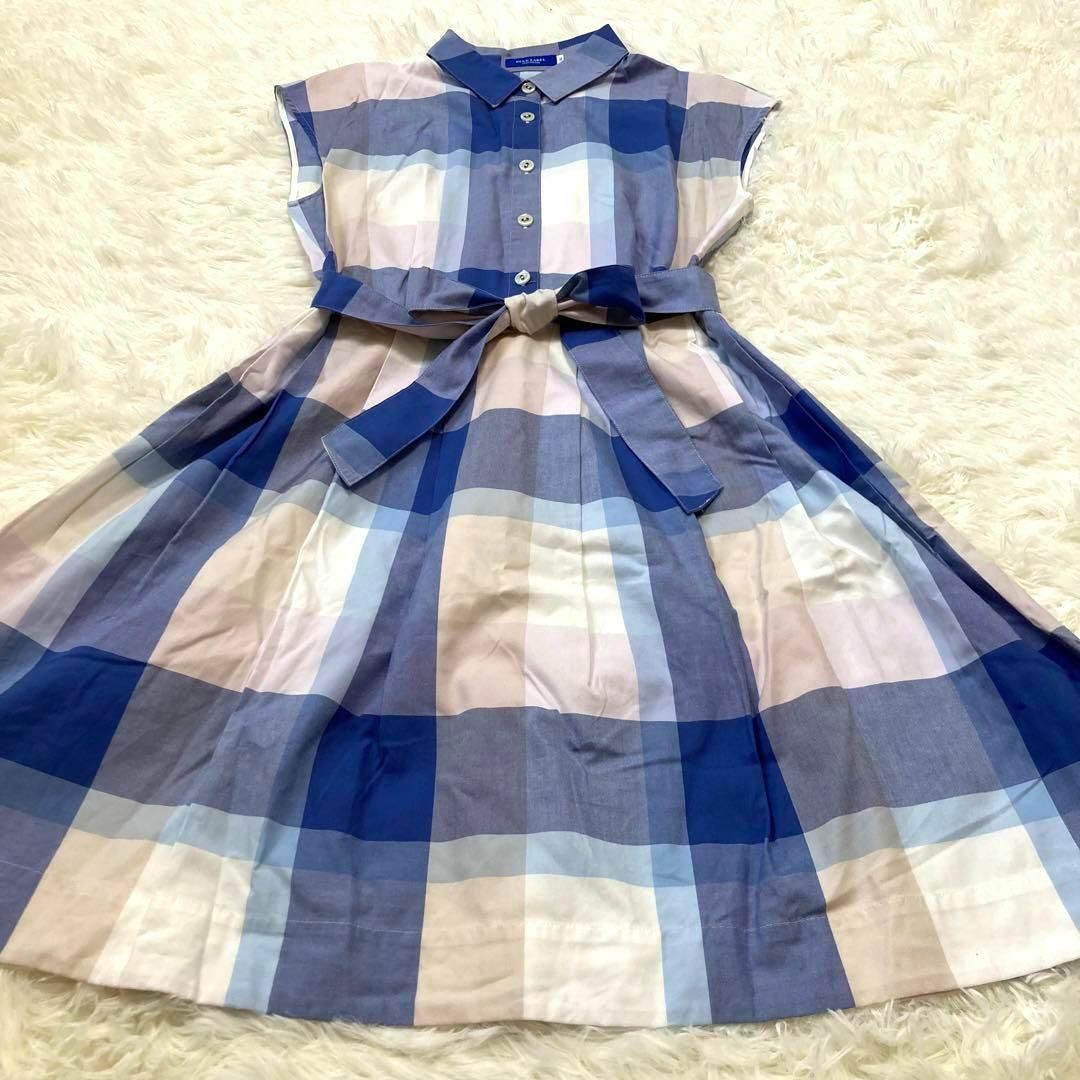 BLUE LABEL CRESTBRIDGE(ブルーレーベルクレストブリッジ)の♡ブルーレーベルクレストブリッジ♡チェックワンピース　ベルト　リボン レディースのワンピース(ひざ丈ワンピース)の商品写真