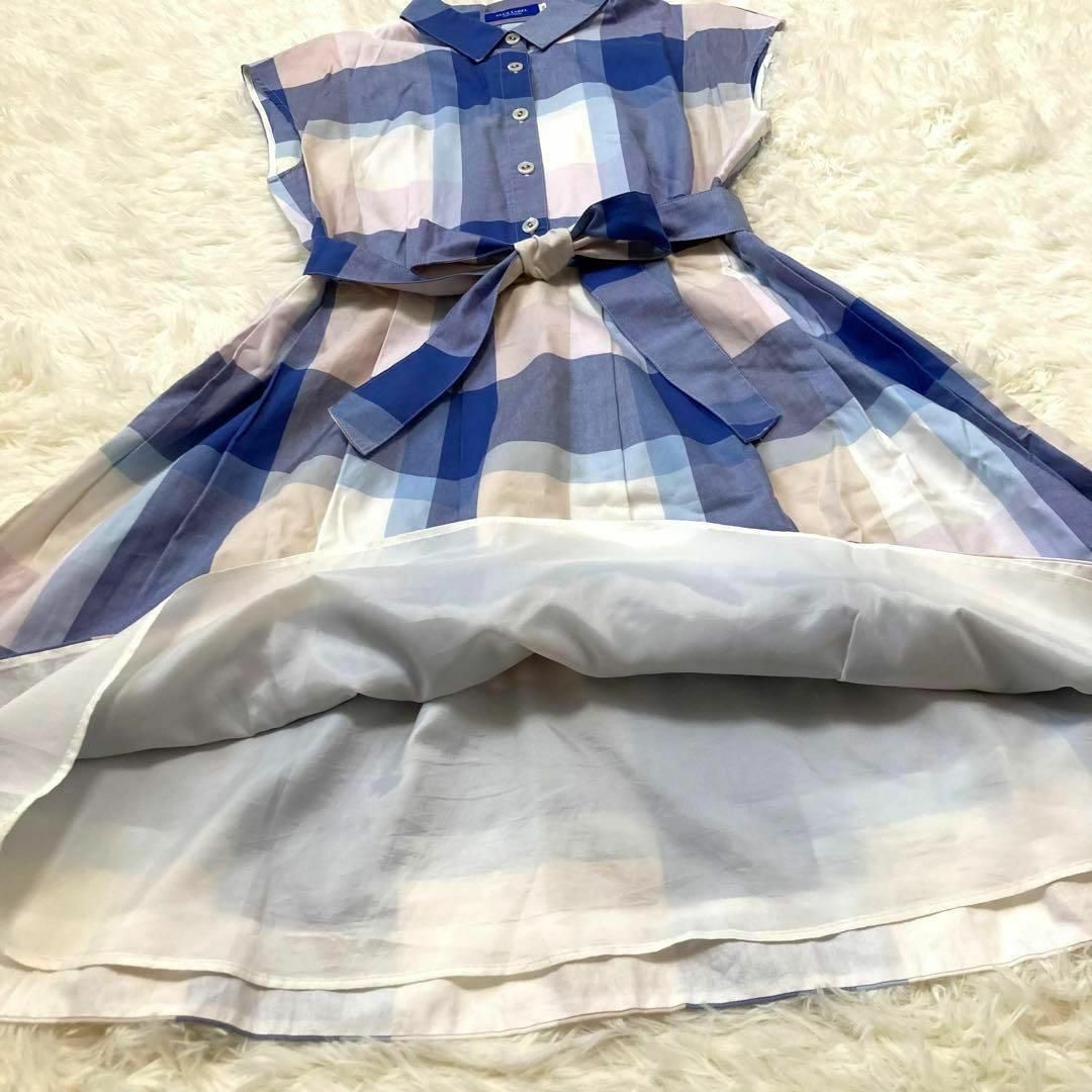 BLUE LABEL CRESTBRIDGE(ブルーレーベルクレストブリッジ)の♡ブルーレーベルクレストブリッジ♡チェックワンピース　ベルト　リボン レディースのワンピース(ひざ丈ワンピース)の商品写真