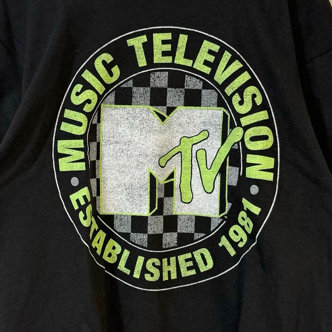 MTV(エムティーヴィー)のMTV Tシャツ 古着 ブラック ヴィンテージ ミュージック M コットン ロゴ メンズのトップス(Tシャツ/カットソー(半袖/袖なし))の商品写真