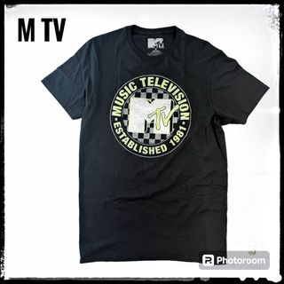 エムティーヴィー(MTV)のMTV Tシャツ 古着 ブラック ヴィンテージ ミュージック M コットン ロゴ(Tシャツ/カットソー(半袖/袖なし))