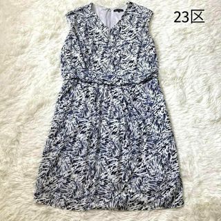 23区 - ♡23区♡ノースリーブワンピース　トリアセテート　総柄　大きいサイズ　46