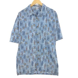 オーシャンパシフィック(OCEAN PACIFIC)の古着 オーシャンパシフィック Ocean pacific 総柄 オープンカラー ハワイアンアロハシャツ メンズL /eaa447435(シャツ)