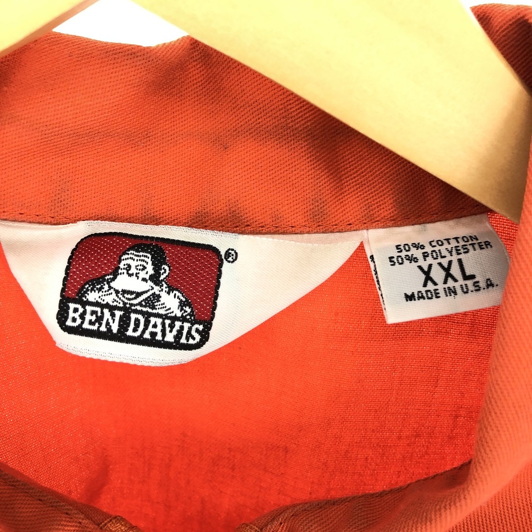 BEN DAVIS(ベンデイビス)の古着 90年代 ベンデイビス BEN DAVIS ハーフジップ 半袖 ワークシャツ USA製 メンズXXL ヴィンテージ /eaa447985 メンズのトップス(シャツ)の商品写真