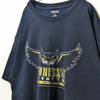 ジャンスポーツ(JANSPORT)のジャンスポーツ ケネソーステートOWLS ロゴ Tシャツ ブラック黒XL古着(Tシャツ/カットソー(半袖/袖なし))