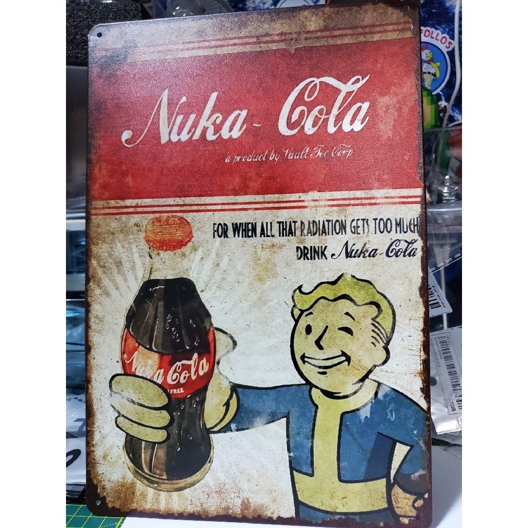 フォールアウト/fallout ヴォルトボーイ&ヌカコーラ看板、メタルサイン ハンドメイドのインテリア/家具(インテリア雑貨)の商品写真