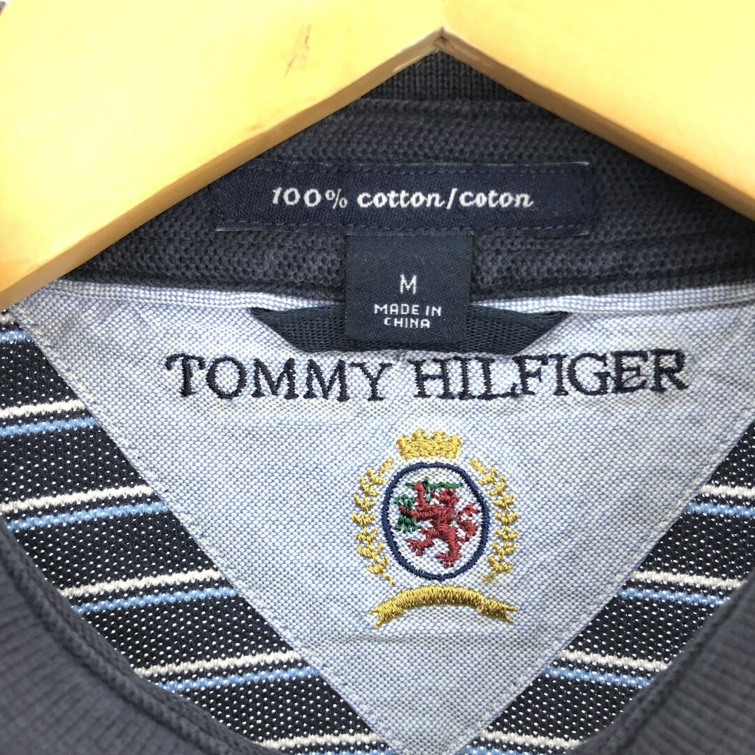 TOMMY HILFIGER(トミーヒルフィガー)の古着 トミーヒルフィガー TOMMY HILFIGER 半袖 ボーダー ポロシャツ メンズM /eaa447745 メンズのトップス(ポロシャツ)の商品写真