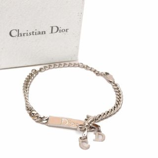 Christian Dior - ディオール ブレスレット アクセサリー プレート リボン 喜平チェーン ピンク