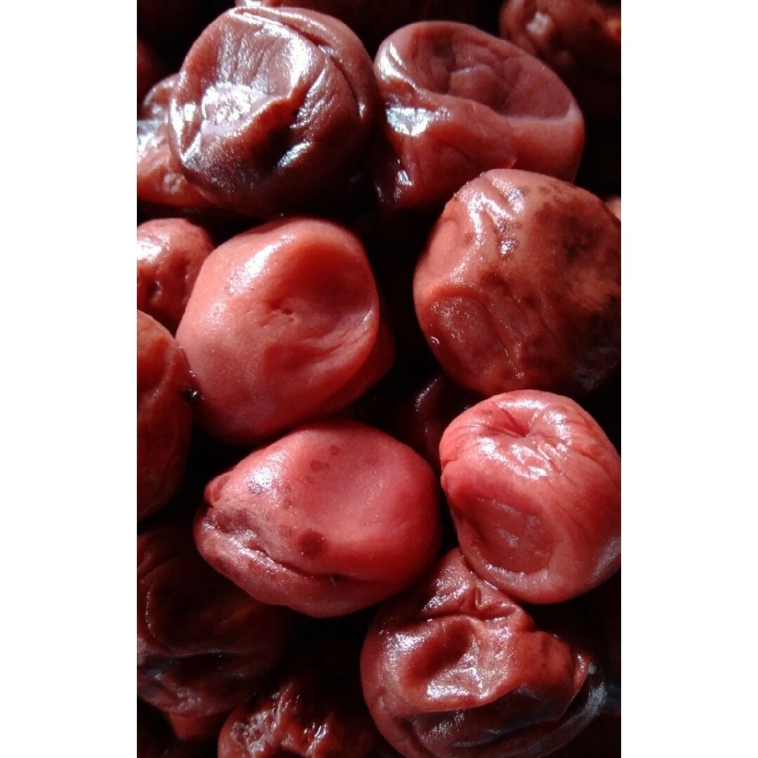 南高梅　梅干し　1kg　農薬不使用　無添加　自然栽培　マクロビ　赤紫蘇　食養生 食品/飲料/酒の食品(フルーツ)の商品写真