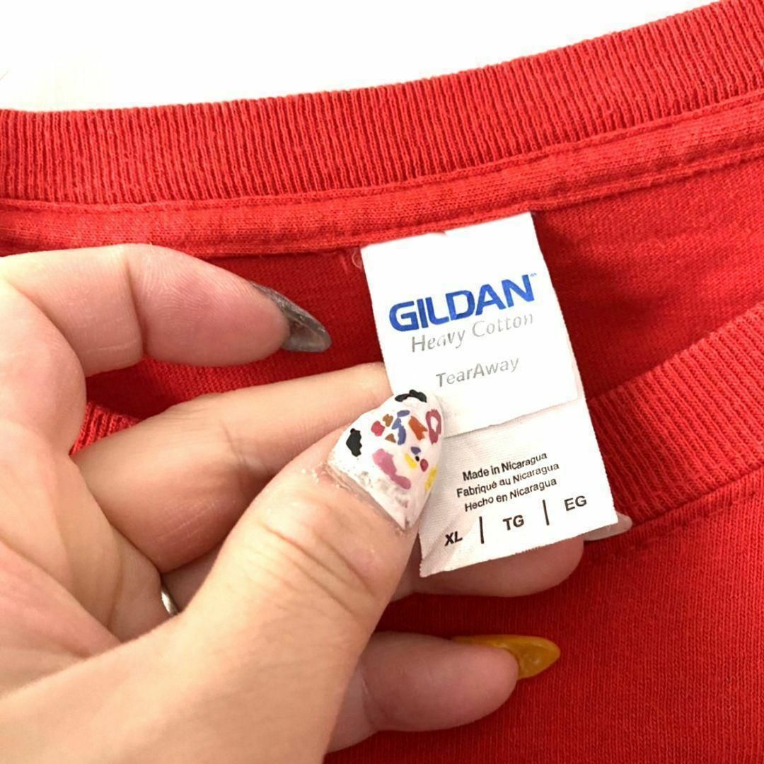 ギルダン レッドメン REDMEN Tシャツ XL レッド 赤 古着 メンズのトップス(Tシャツ/カットソー(半袖/袖なし))の商品写真