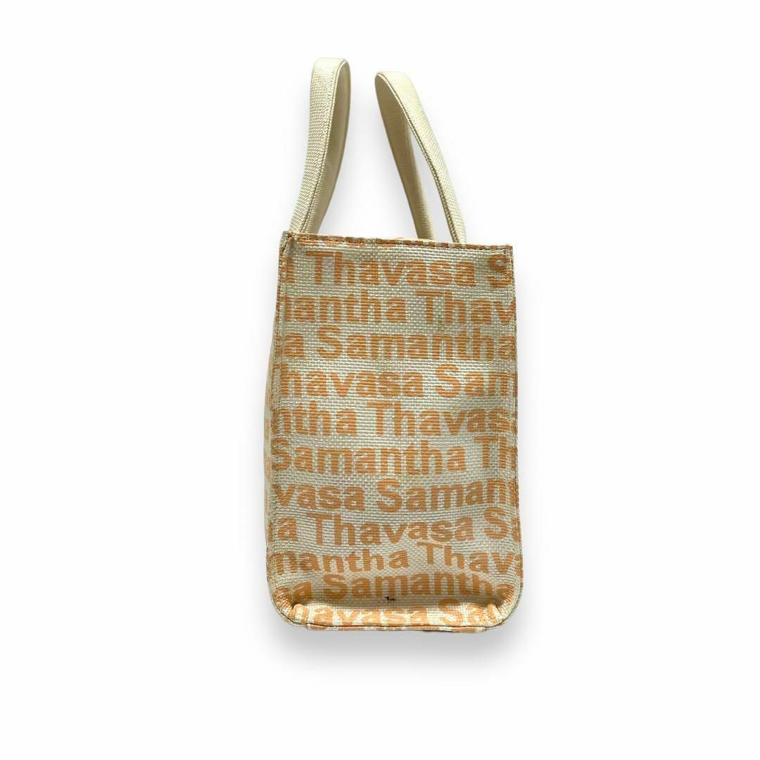 Samantha Thavasa(サマンサタバサ)のサマンサタバサ トートバッグ キャンバス 総柄 オレンジ ホワイト 777 レディースのバッグ(トートバッグ)の商品写真