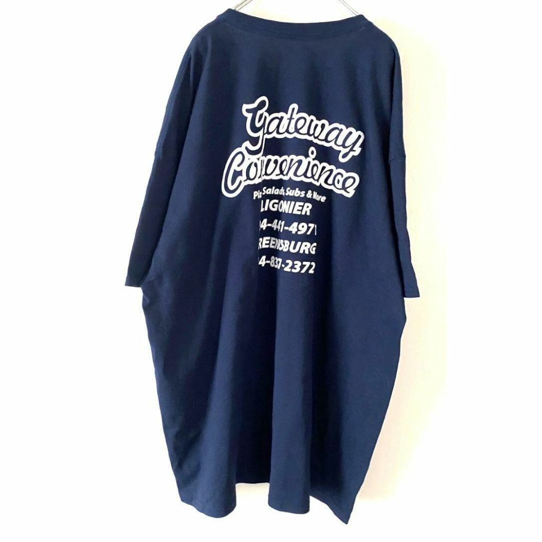 ギルダン ゲートウェイ コンビニエンス Tシャツ 2XL ネイビー 古着 メンズのトップス(Tシャツ/カットソー(半袖/袖なし))の商品写真