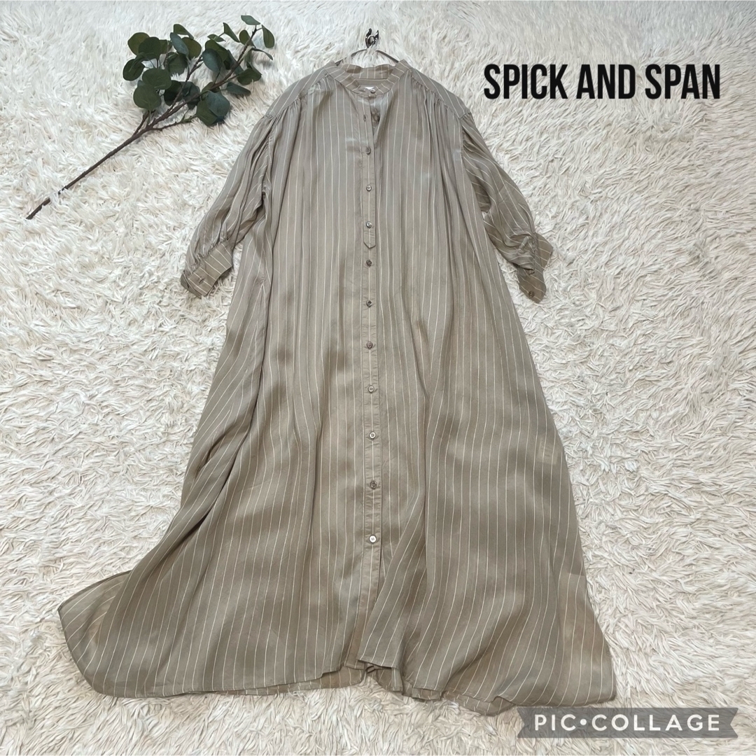 Spick & Span(スピックアンドスパン)のSpick & Span キュプラストライプシャツワンピース レディースのワンピース(ロングワンピース/マキシワンピース)の商品写真