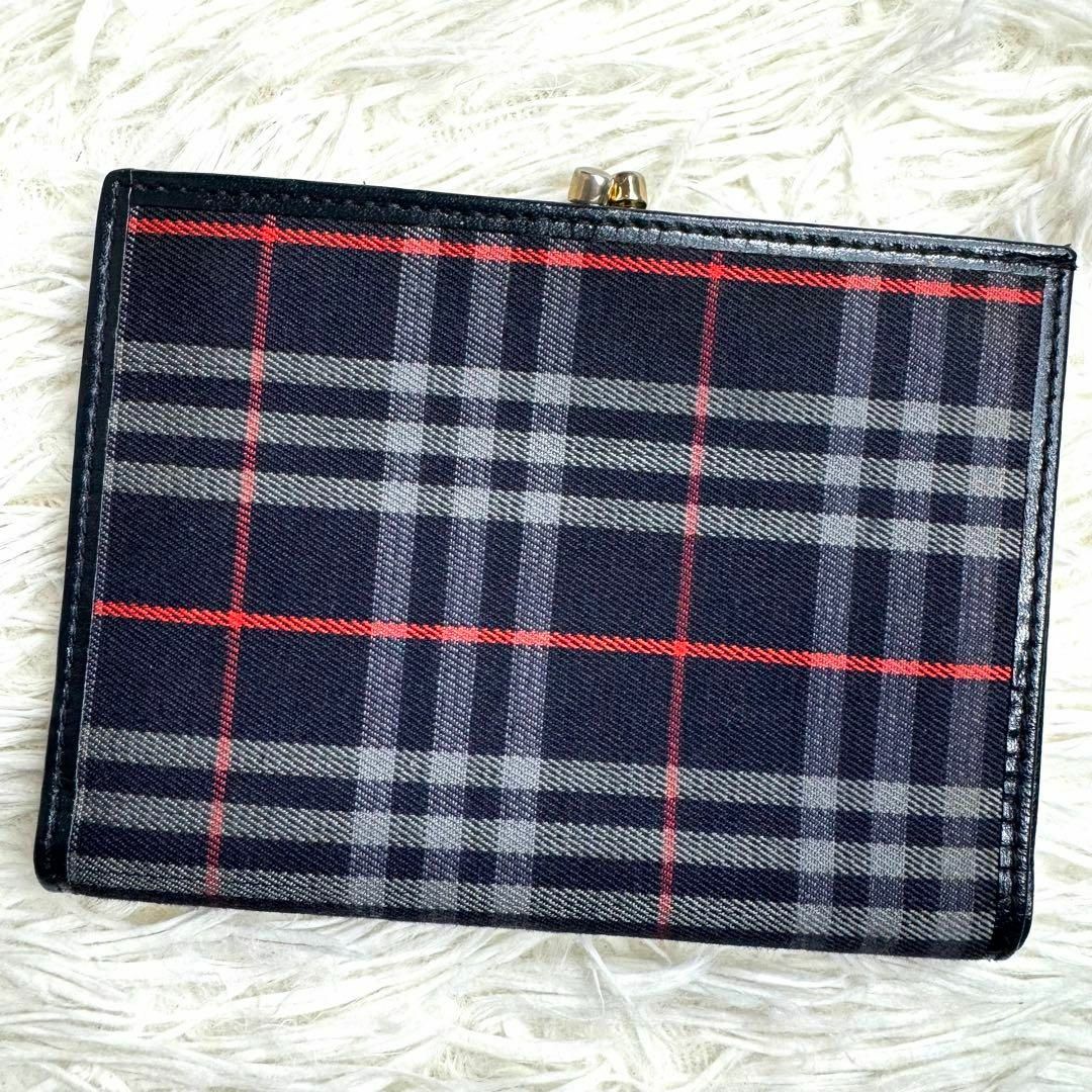 BURBERRY(バーバリー)の⋟希少品⋞ / バーバリー がま口ノバチェックコンパクトウォレット ネイビー レディースのファッション小物(財布)の商品写真