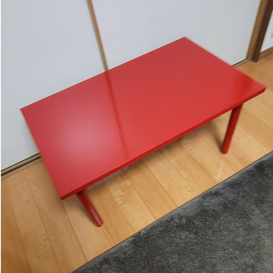 木材テーブル 【レッド 赤】DIY オーダーメイド ハンドメイドのインテリア/家具(家具)の商品写真