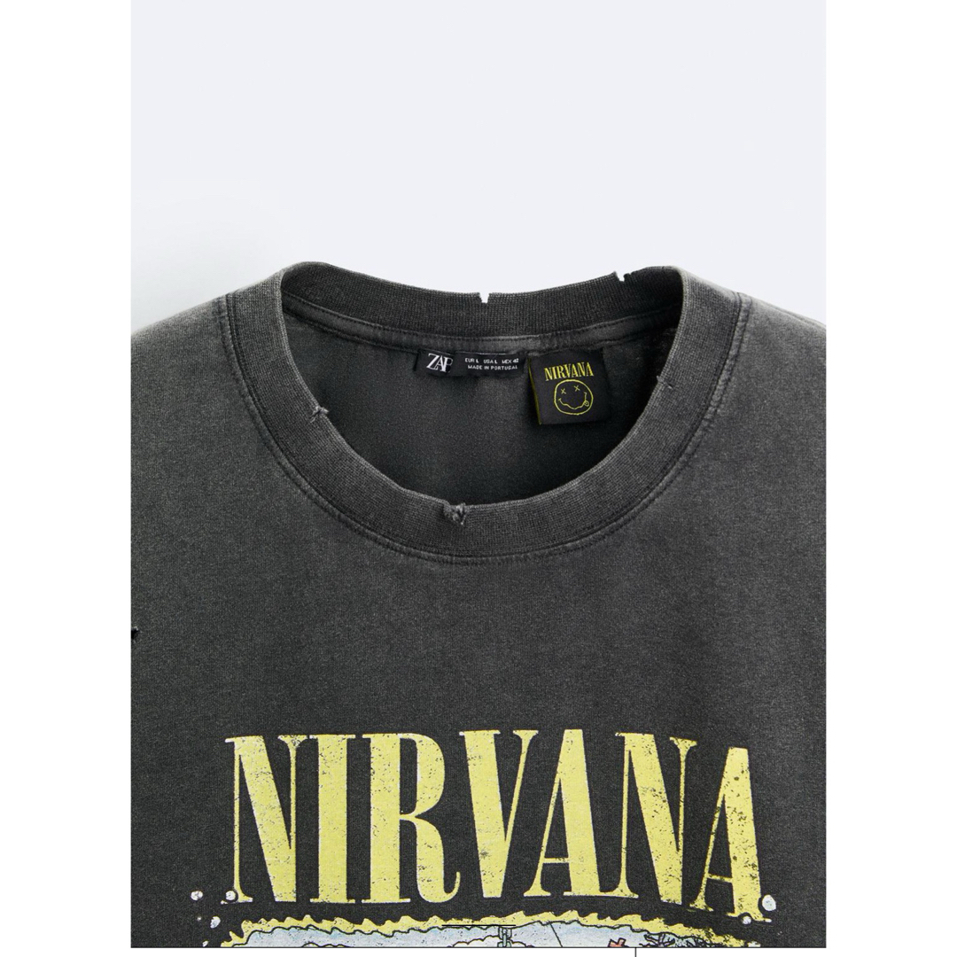 ZARA(ザラ)のZARA⭐︎ NIRVANAⒸダメージTシャツ　グランジ　 ニルヴァーナ   レディースのトップス(Tシャツ(半袖/袖なし))の商品写真