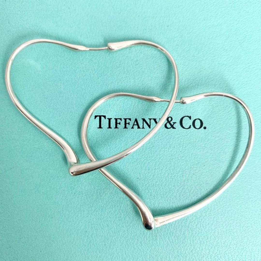 Tiffany & Co.(ティファニー)のティファニー オープンハート フープ ピアス ミディアム 美品 ds18 レディースのアクセサリー(ピアス)の商品写真
